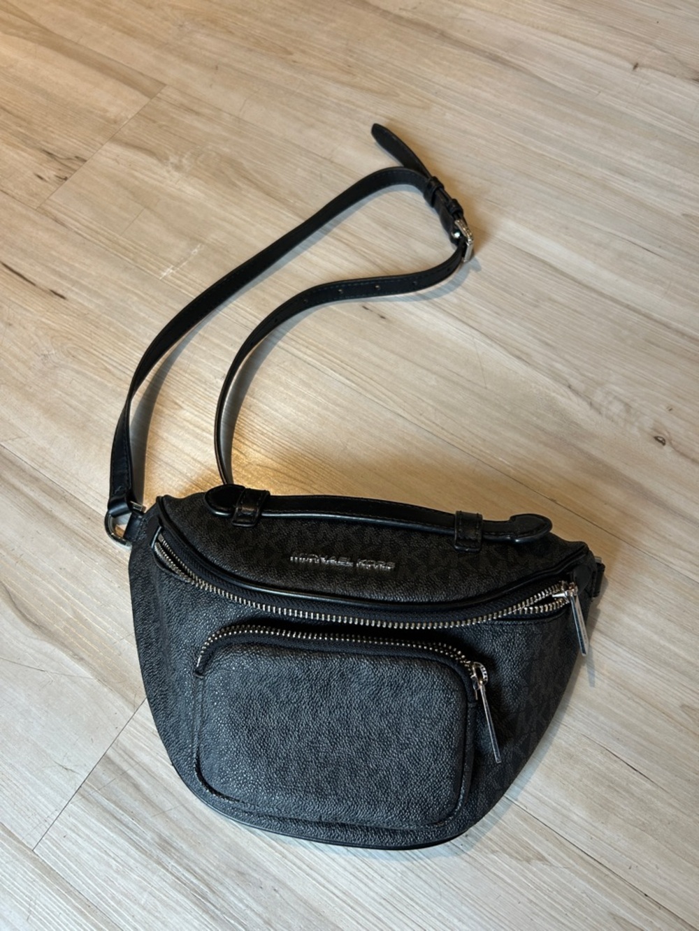 Michael Kors Black Logo-Print Crossbody Belt Bag